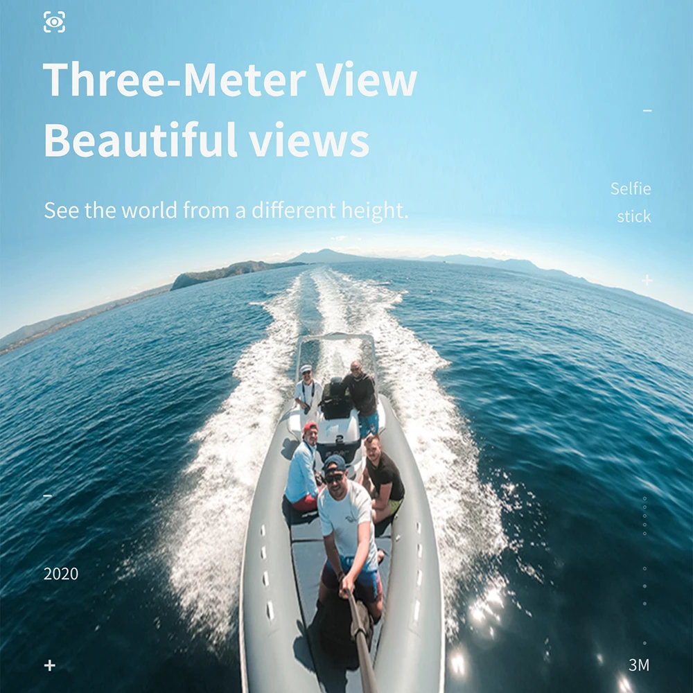 Telesin 3m longa fibra de carbono monopod selfie vara para gopro hero 10 9 8 7 6 5 dji ação 2 insta360 sjcam acessórios da câmera