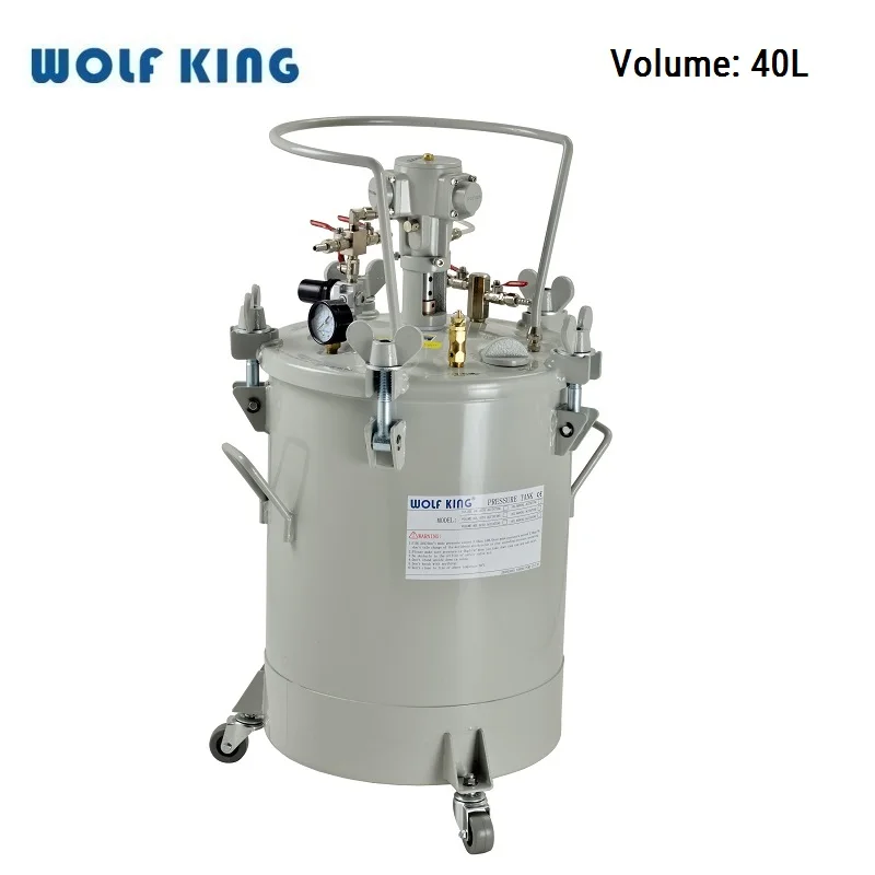 Wolfking WK-40M Manual Pneumatic Pressure Tank,40 Liter Capacity,Aluminum Material Tank,WK-40A Automatic Pressure Paint Tank