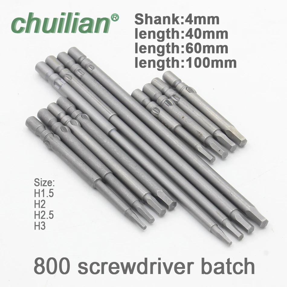 Magnetic Hexagon Screwdriver Bit S2 Steel 800 4mm Round Shank Screwdrier Drive Power Drill Bit 40mm 60mm 100mm