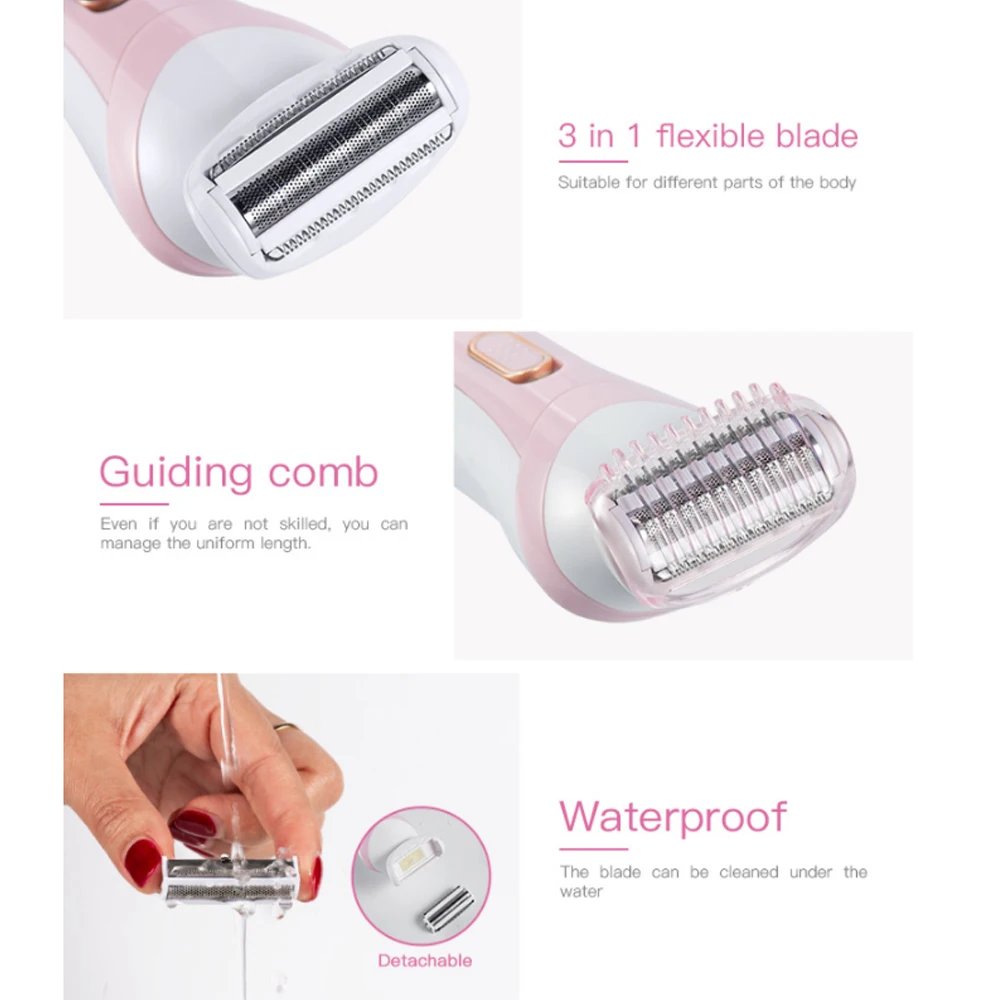 Portable Electric  Rechargeable Epilator Armpit Women Epilator Painless Body Face Leg Arm  Hair Trimming By Female Razor