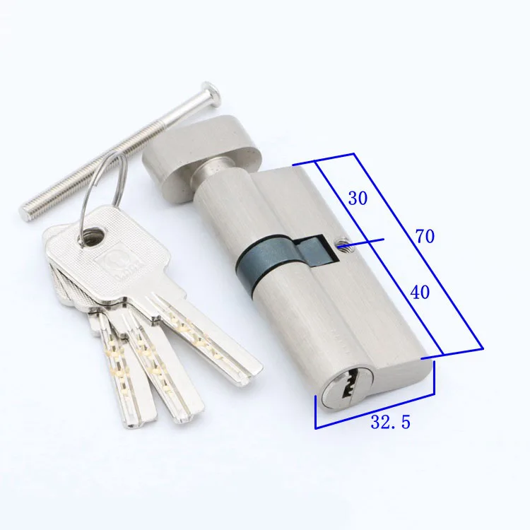 DIY Pure Copper Lock Core Security  Hardware  Lock Cylinder  Interior Bedroom  Living  Handle  Brass Key