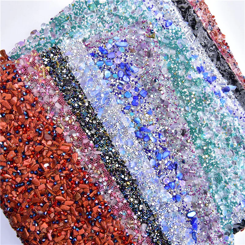 New Products 21*32Cm Crushed Stone Diamond Sheet Hot-Fix/Self-Adhesive Diy Decor Rhinestone Caviar Beads Stickers Accessories