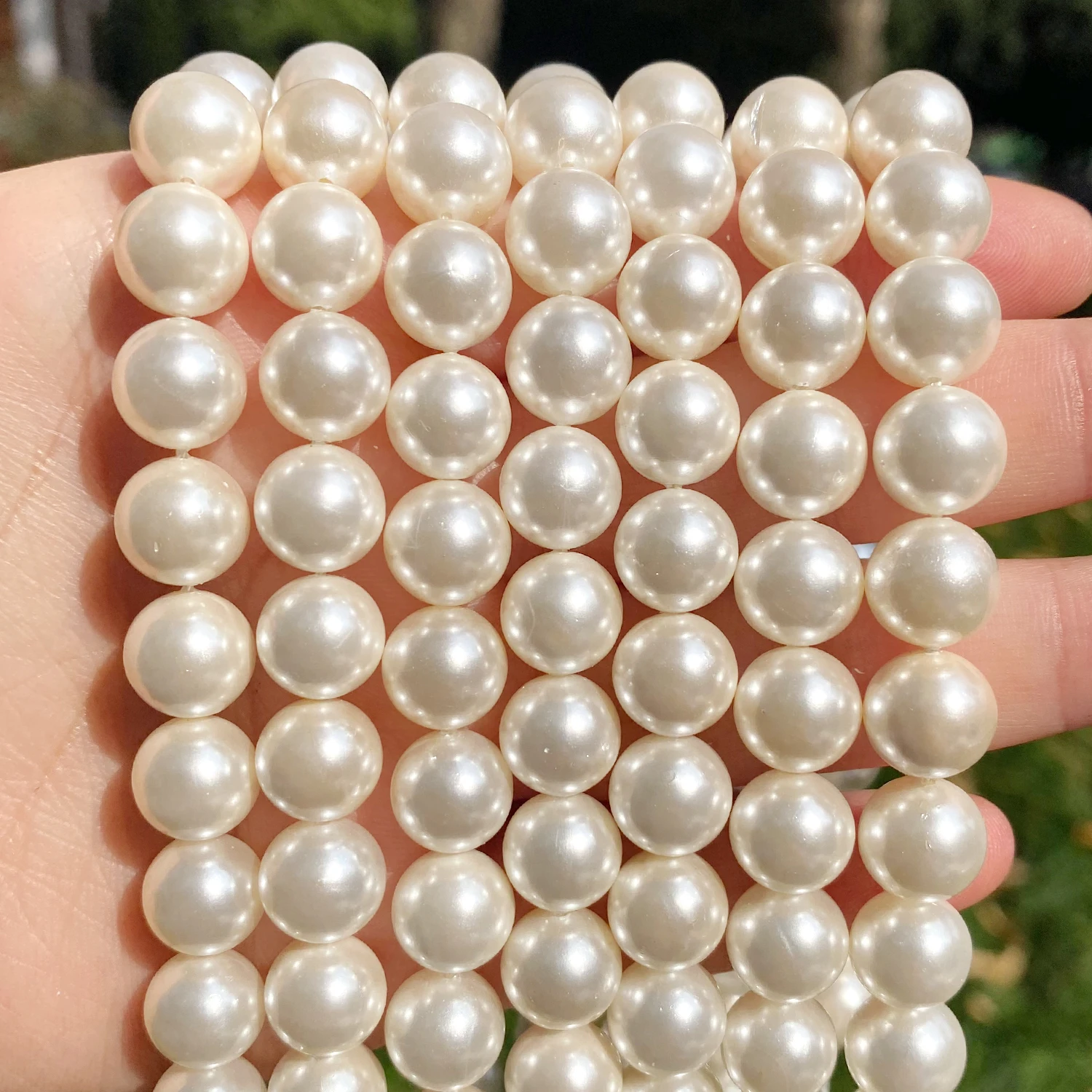 Natural White Shell Pearls Round Loose Beads for Jewelry Making DIY Bracelet Choker Necklace Accessories 2 3 4 6 8 10mm 15inch