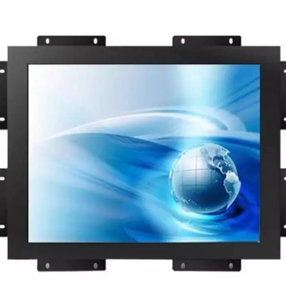 40PCS Metal material 15 industrial lcd open frame resistive touch screen monitor with extra corner