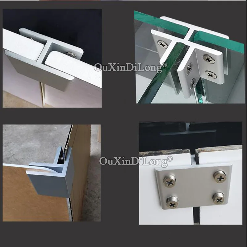 20PCS 90Degrees/180Degrees L Style Aluminum Glass Clamps Double Sides Glass Board Shelves Support Bracket Clips for 2-20mm Board