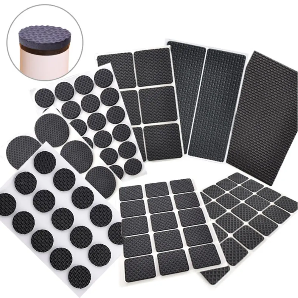 1/2/6/15/24PCS Soft Table Chair Fittings Self-adhesive Anti-slip Mat Floor Protector Anti Noisy Furniture Leg Pads