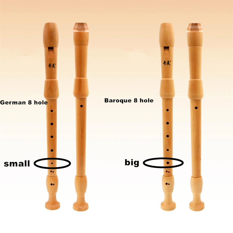 Qimei 8 Holes Alto F Maple Wood Flute German Style Recorder English Style Chinese Dizi Musical Instruments Clarinet QM8A-30B 31G