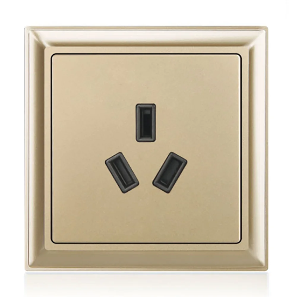 SANDIY Recessed Wall Socket ABS Panel Type 86 Concealed Universal Sockets 86mm*86mm Three-Pole Socket Chinese Standard 16A 250V