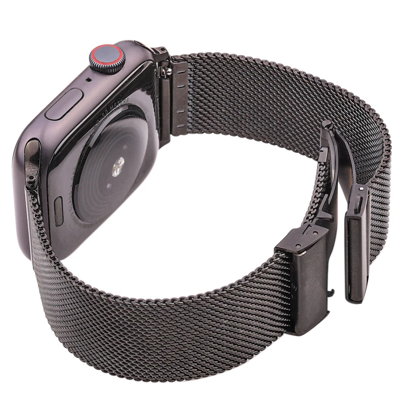 Milanese Loop Strap Voor Apple Horloge Band 41Mm 44Mm 45Mm 40Mm Rvs Zilver Zwart Armband iwatch Serie 3 4 5 6 Se 7