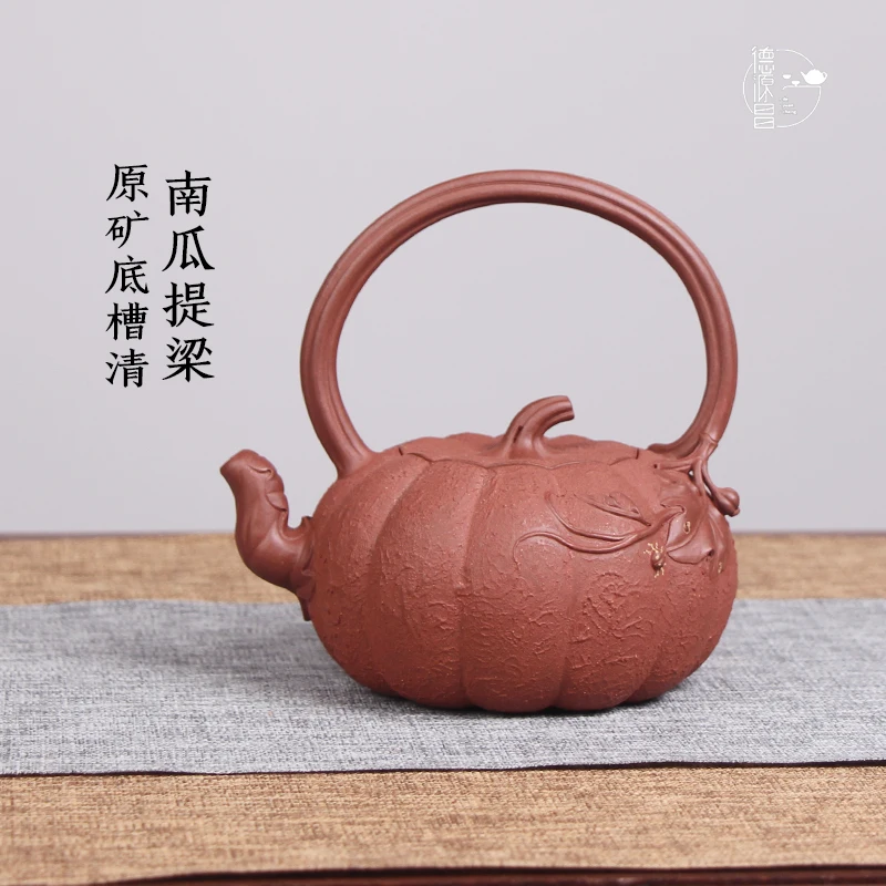 |DE chang, yixing recommended pure manual qing pumpkin girder pot of of bottom chamfer craftsmen all handmade