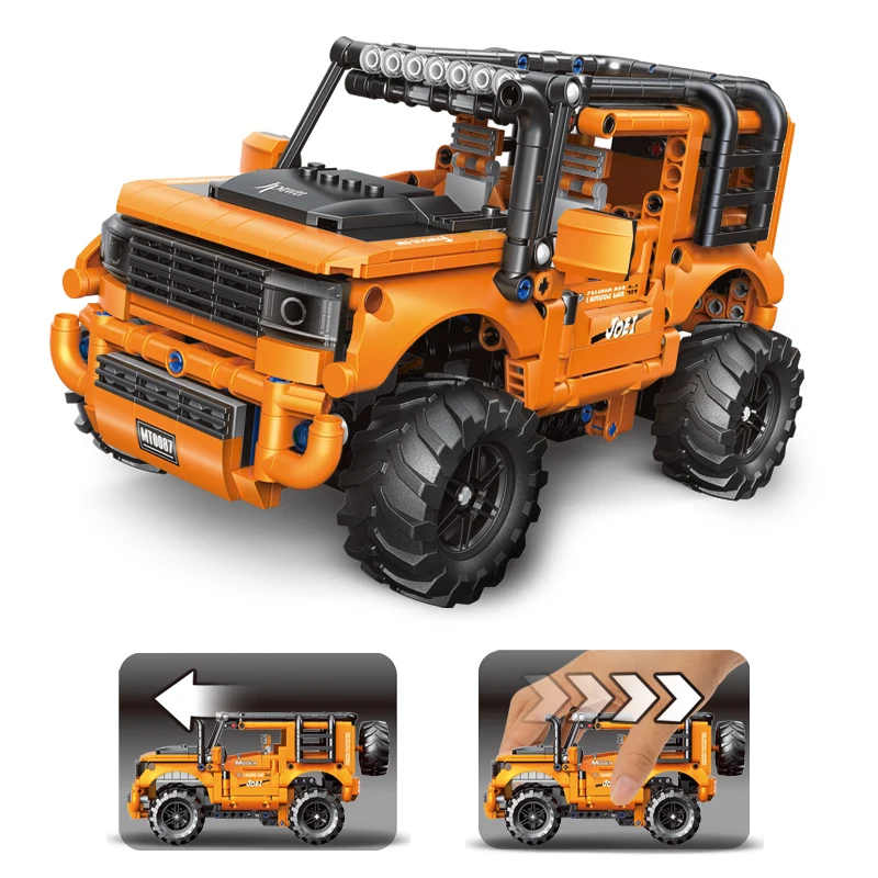 NEW DECOOL Pull Back Car Orange SUV Land Rover Off-road Vehicle Ford GT Car Bricks Model Building Blocks Toys For Children Gifts