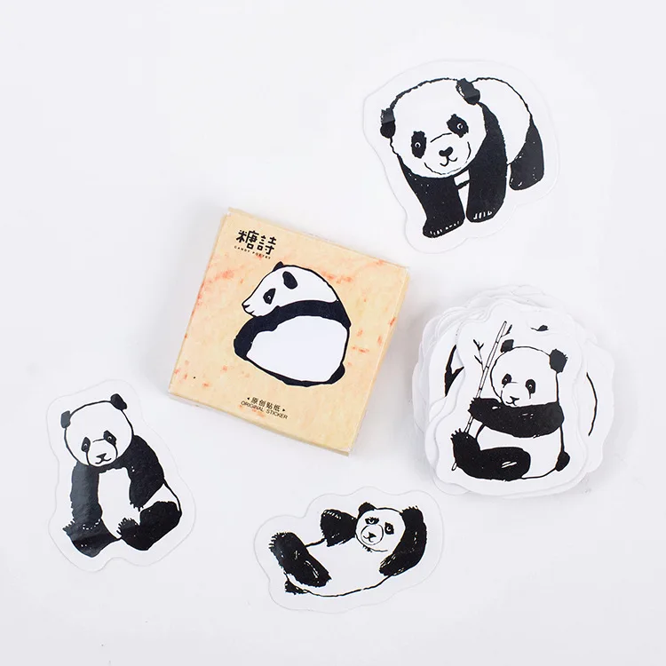 45 PCS/PK Cute Animals Panda Decoration Adhesive Stickers Diy Cartoon Stickers Diary Sticker Scrapbook Stationery Stickers