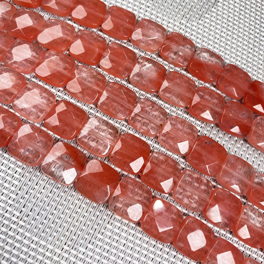 Natural Stone Square shape Faceted beads crystal Semifinished Loose beads For jewelry making DIY Necklace Bracelet Accessories