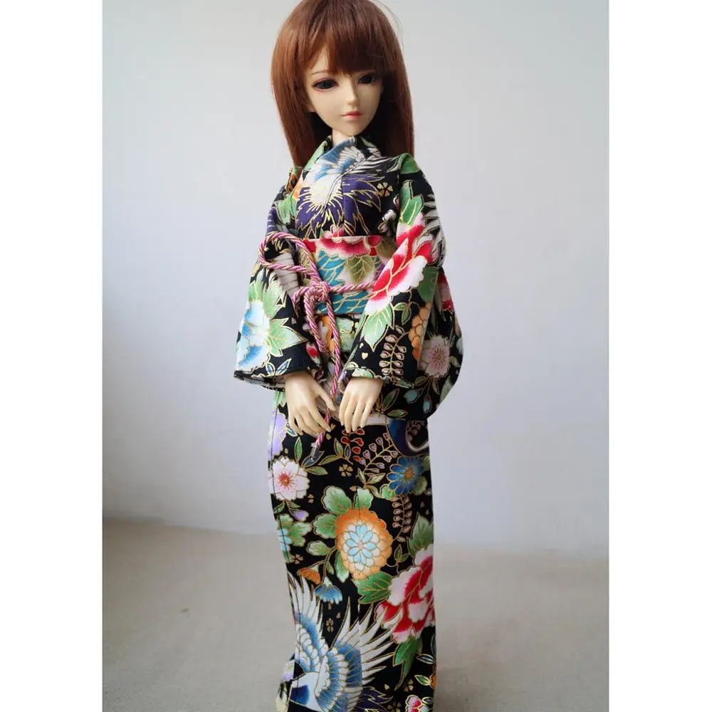 

OOAK Japan Style Kimono Dress For 1/4 17" 44cm 1/3 1/6 Tall Female BJD MSD DK DZ AOD DD Doll Free Shipping