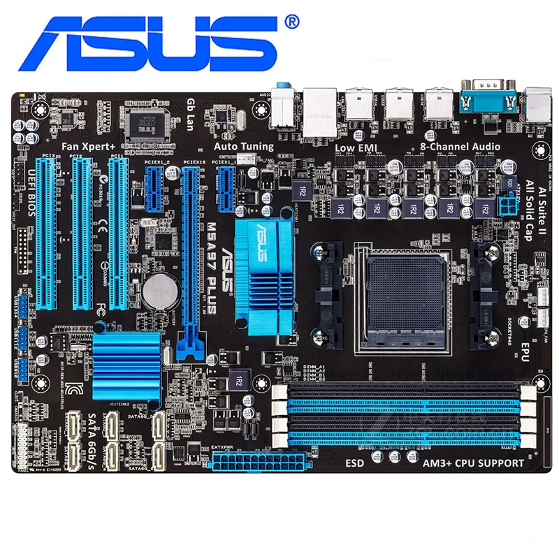 

ASUS M5A97 Plus Motherboards DDR3 For AMD 970 M5A97 Plus Desktop Mainboard Systemboard USB 2.0 SATA III PCI-E X16 Used