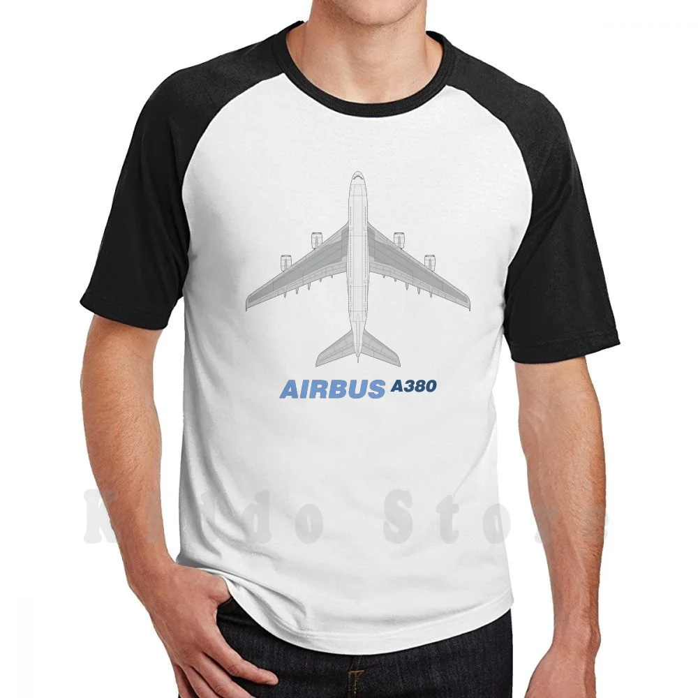 Airbus A380 Top View T Shirt DIY Big Size 100% Cotton Airbus A380 A380 Airbus A380 Airbus Airplane Line Drawing Plan 380