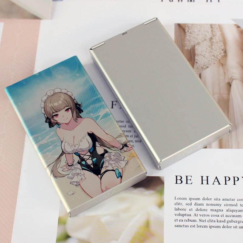 20 Sticks Animation Related Products Gift For Anime Funs Thin Slim Metal Sliding Cigarette Box Case For Women Lady LOGO Custom