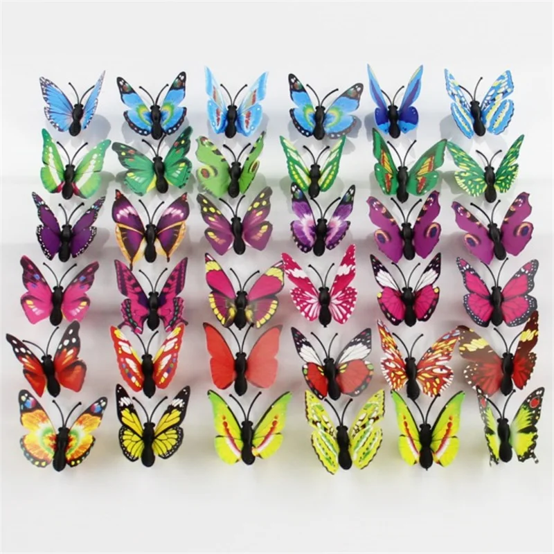 Hair Accessories 20Pcs/Lot PVC Plastic Simulation 3d Butterfly Hairpin Party Decoration Cute Barrette Multicolor Girls Hair Clip
