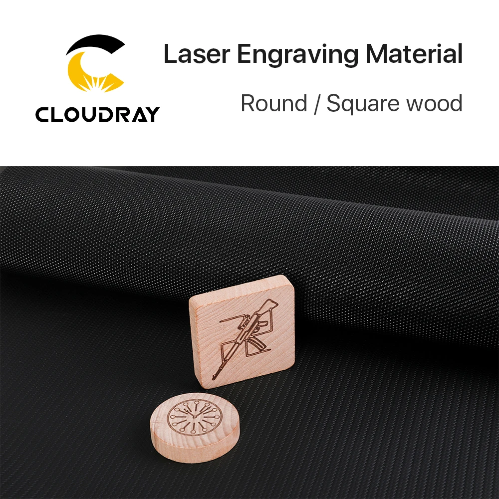 Cloudray 10pcs Round/Square Wood Laser Engtaving Material DIY Parts for Co2 Laser Marking & Engraving Machine