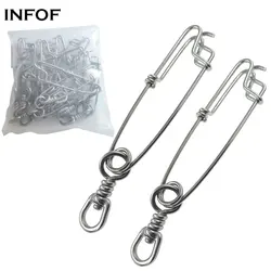 INFOF 5/20PCS Sea Fishing Swivels Snap Stainless Steel Longline Branch Hangers Swivel Super-strong Fast Clip Saltwater Fishing