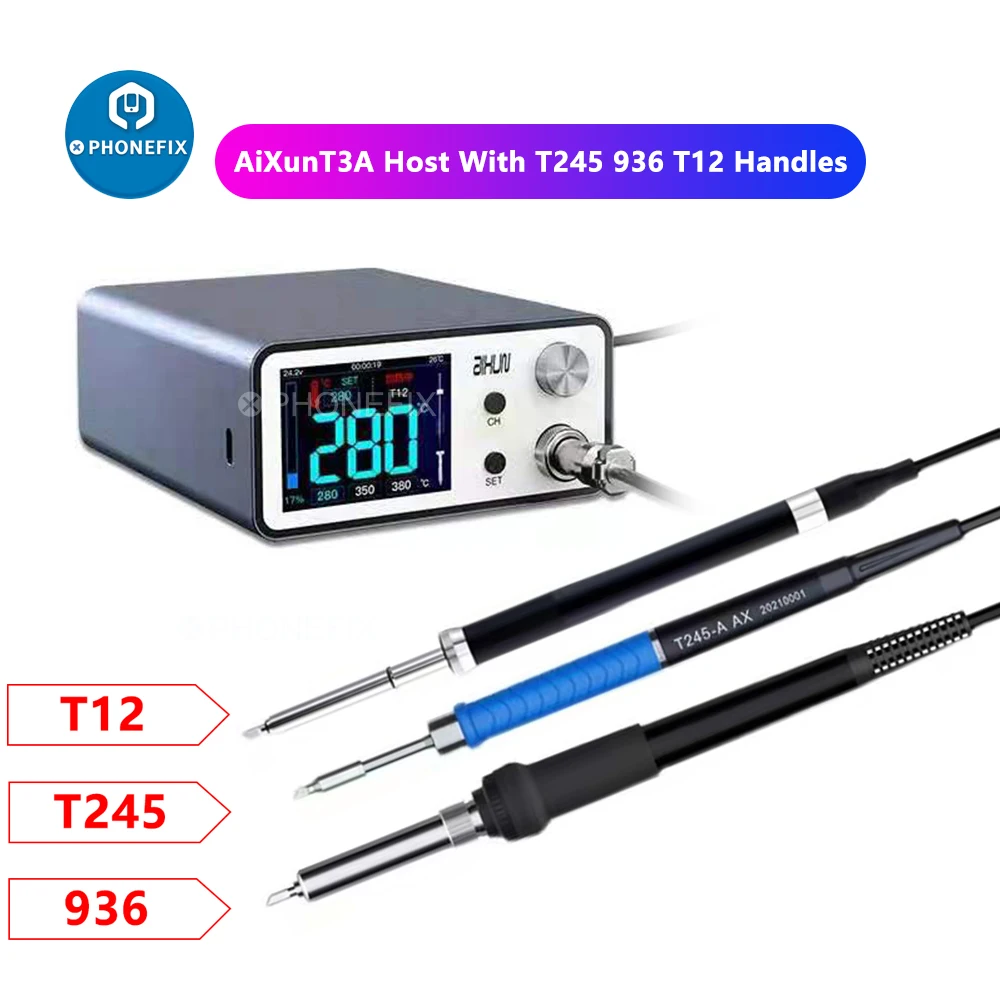 JCID AIXUN T3AS T3BS Smart Soldering Station with T245 T210 Soldering Handle Iron Tips Electric Welding Iron Station SMD Repair