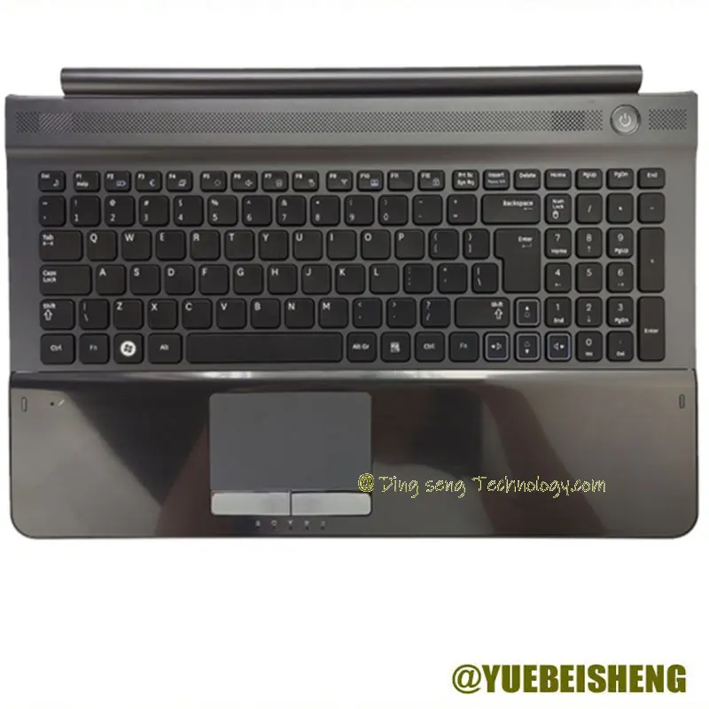 

YUEBEISHENG New/Org For Samsung NP RC510 RC520 Palmrest UK keyboard uppper cover case Touchpad,Gray