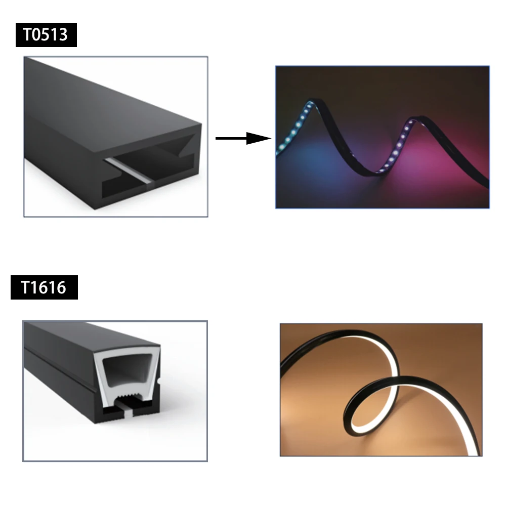 LED Neon Rope Tube Flexible led Strip Light black Silica Gel Soft Lamp Tube SK6812RGBW WS2811 WS2812B 5050 IP67 Waterproof