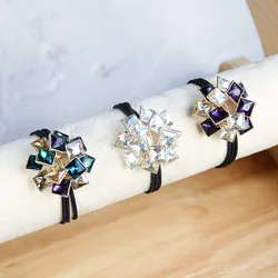 2021 Elegant Exquisite Rhinestone Scrunchies Women Girls Elastic Hair Rubber Band Accessories Tie Hair Ring Rope Holder Headwear