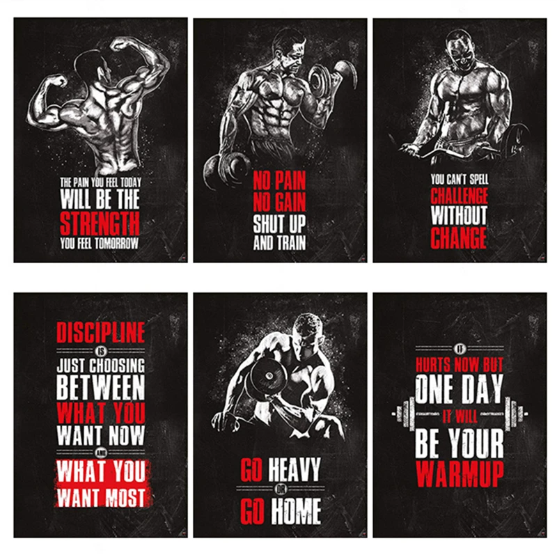 Home Gym York - Muscle Bodybuilding Fitness Motivational Quotes Art