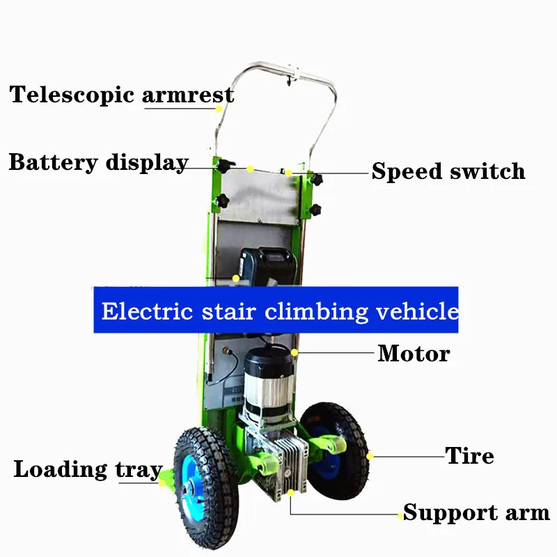 

48V 250KG Electric stair climbing vehicle stair climbing trolley stairs deliver goods electric battery stair lifting vehicle