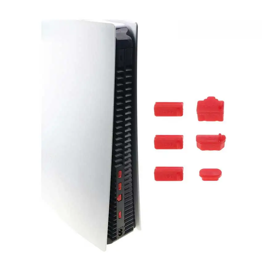 JCD 5Set Silicone Dust Protector Antidust Cover Dustproof Plug For PS5 PS3 PS4 Slim Pro Game Console Accessories