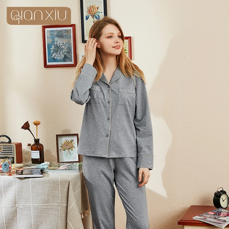 Women\'s Tracksuit 2021 Autumn Winter Warm Pajamas Thick Velvet Long Sleeve Sleepwear Thin Flannel Large Size Homeclothes Sets