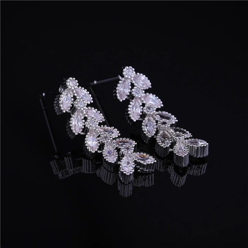 HUAMI Women Jewelry Making Accessories Stud Earrings Necklace Sets Korean Fashion Christmas Bridesmaid Gift Wedding Cubic Zircon