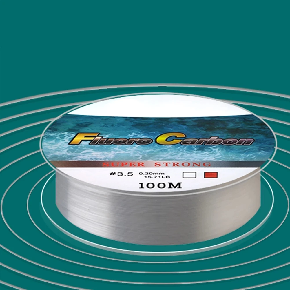 Hilo de Pesca con mosca, revestimiento de carbono, resistente al desgaste, fluorocarbono, 100M, 4-34LB