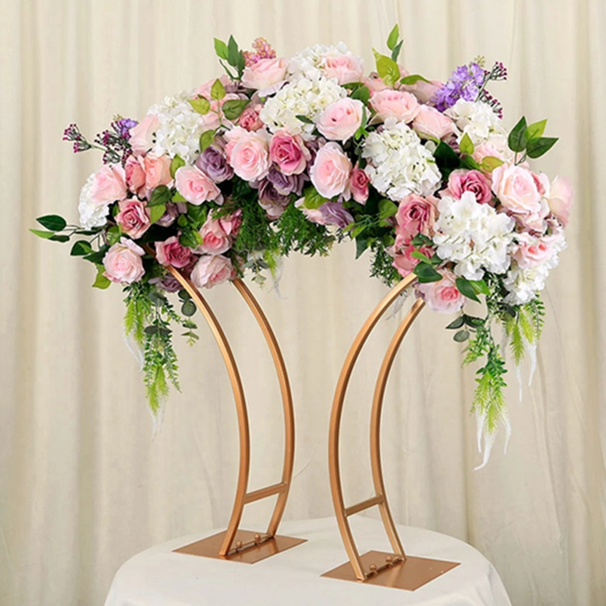 60cm tall 10pcs)gold metal candelabra floral centerpieces for wedding table decor AB0609