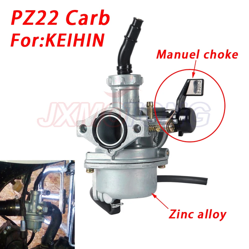 PZ22 Carburator 22mm Carb SunL JCL Baja TaoTao Quad 2/4 Stroke PZ00 1100cc 125cc Chinese ATV Dirt Bike w/Cable Choke Lever