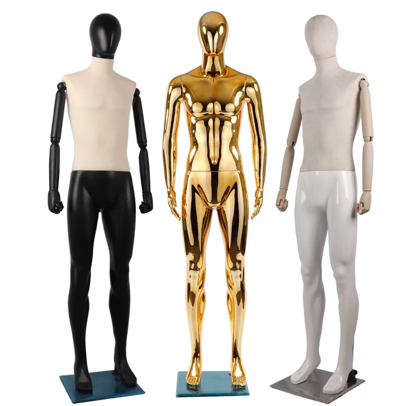 

High Quality Golden Men Mannequin Fiberglass Male Model Customized Factory Direct Sell