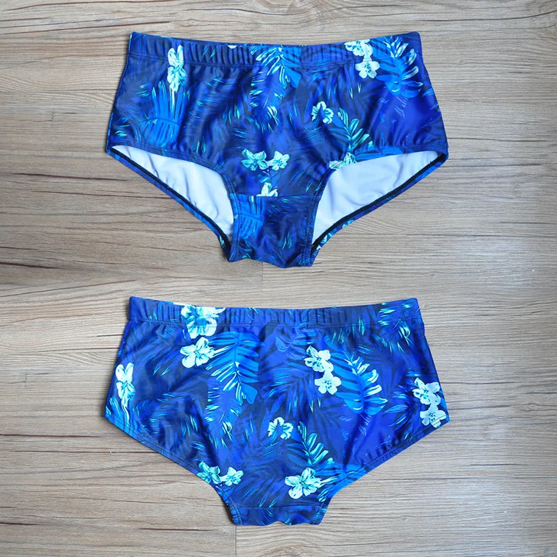 Sexy Men Swimwear Swimsuits Swimming Boxer Briefs Surf Board Shorts Trunks Bikini Leaf Gay Penis Pouch Bathing Suits Panties