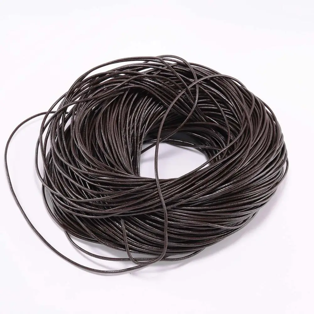 2-5m/lot Genuine Leather Round Thong Cord 1.5 2 2.5 3 4 5 6mm Cow Leather Cord Bracelet Findings DIY Rope String Jewelry Making