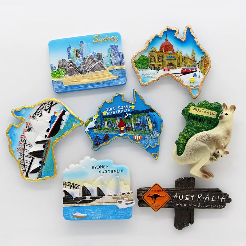 Australia kangaroo Sydney Opera House souvenir 3D fridge magnets magnetic refrigerator home decoration Australia Collection Gift