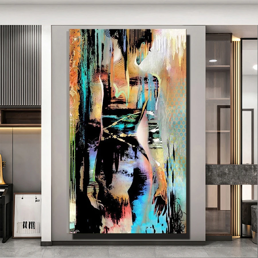 

Diy Diamond Painting Abstract Art, Colorful Sexy Woman Diamond Mosaic Full Square Drill Diamond Embroidery Home Decor