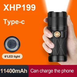 2022 Newest XHP199 Rechargeable Flashlight LED Torch Light USB Powerful Tactical Flashlights 18650 XHP90 Waterproof Flash Light