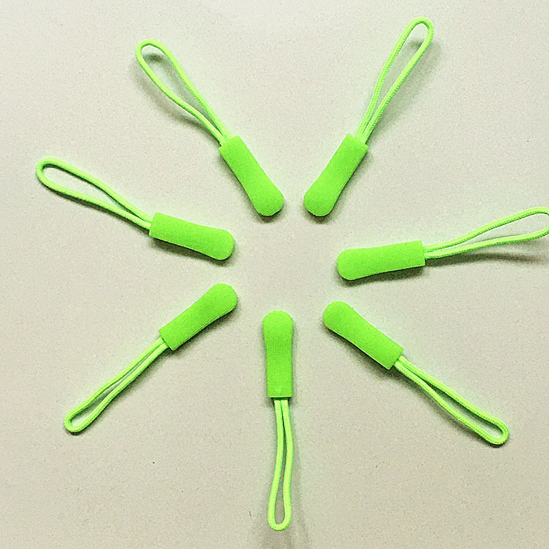 10pcs Fruit Green Zipper Pulls Strong Nylon Cord Non-slip with Rubber Gripper Pull To Fit Any Zipper Materials Fixer Drawstring