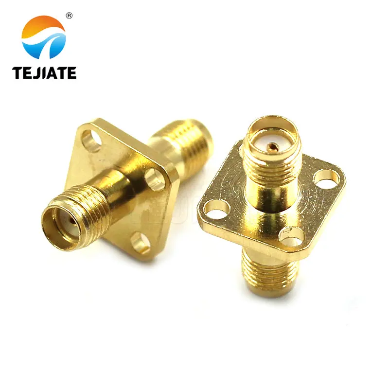 1PCS SMA KF-JFD-KFD 2/4 Hole Flange Square Connector Rhombic Female Base Adapter Waterproof Ring