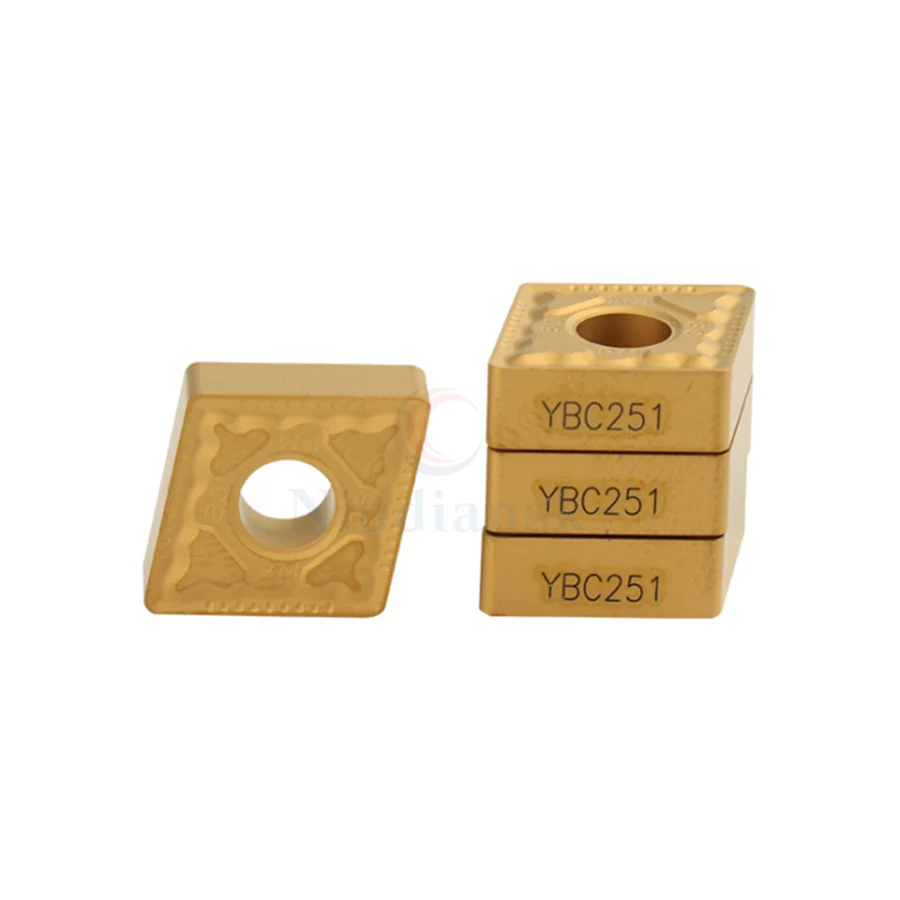 10PCS CNMG120404/120408/120412-PM YBC251 CNMG120404/120408/120412-PM YBC252 Carbide CNC insert,suitable for cutting series lathe