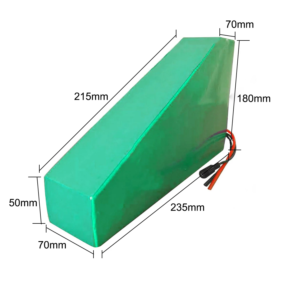 With 5A charger 52V 18Ah 14S6P 18650 Li-ion Battery Pack E-Bike Ebike electric bicycle  235*215*180*70*70*50mm