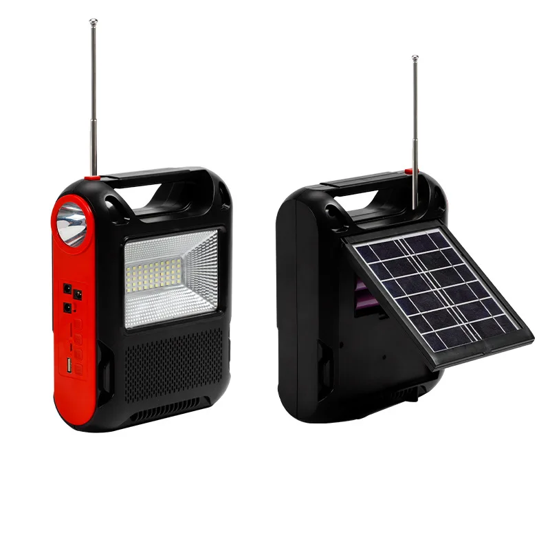 SY-108 Solar Charging Bluetooth Speaker LED Flashlight TF\USB\FM Radio Multi-function With 3 18650 Battery For Outdoor Camping