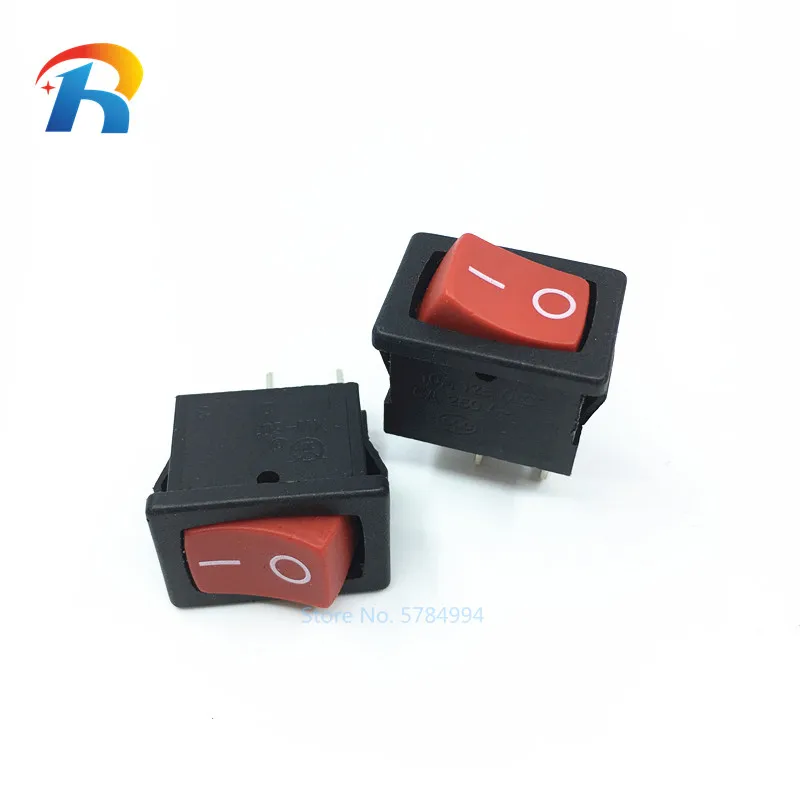 10Pcs Push Button Switch 10x15mm SPST 2Pin 3A 250V KCD11 Snap-in On/Off Rocker Switch 10MM*15MM Black Red and White