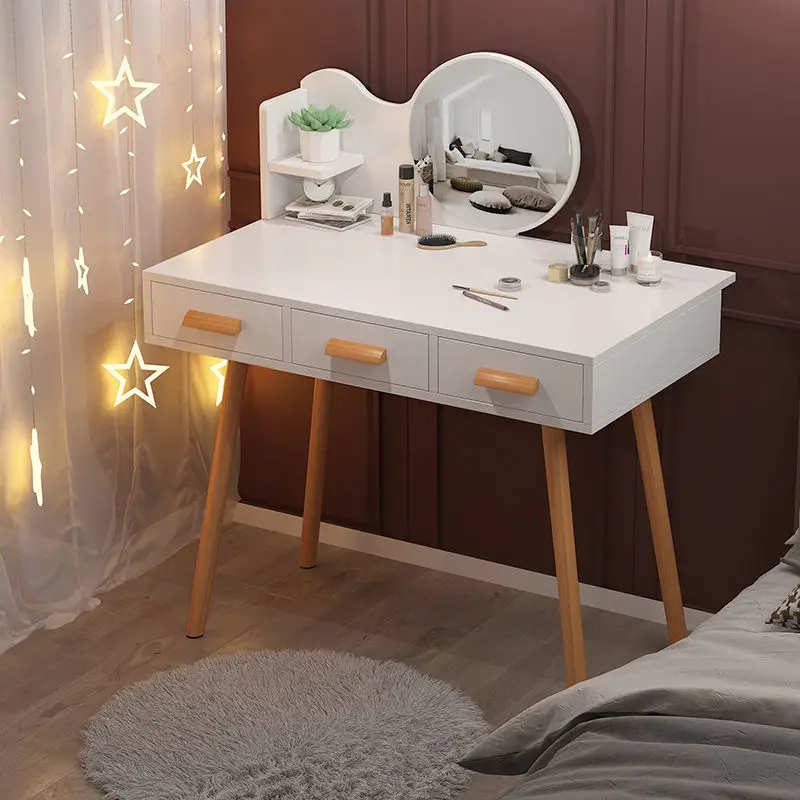 New Bedroom Dressing Table Nordic Fashion Furniture Apartment Hotel Bedroom Set Dressing Table Mirror Makeup Table Density Board