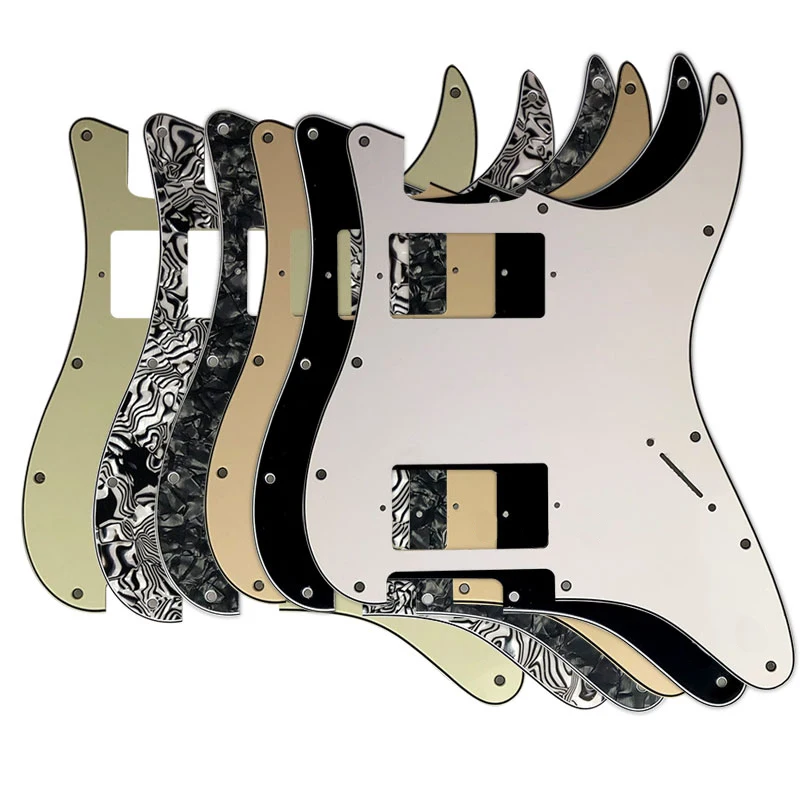 Pleroo guitarra personalizado pickguards sem furo de controle com 11 parafusos para fender st hh strat guitarra com paf humbucker multi cor